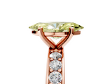 Rose gold Fancy Yellow Marquise  Cut Channel Set Diamond Engagement Ring with Four-Prong Setting_5