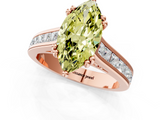 Rose gold Fancy Yellow Marquise  Cut Channel Set Solitaire Engagement Ring with Prong Setting_1