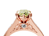 Rose gold Fancy Yellow Marquise  Cut Channel Set Solitaire Engagement Ring with Prong Setting_4