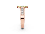Rose gold Fancy Yellow Marquise Cut Cut Channel Set Solitaire Ring with Four-Prong Setting_2