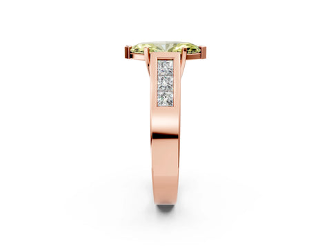Rose gold Fancy Yellow Marquise Cut Cut Channel Set Solitaire Ring with Four-Prong Setting_2