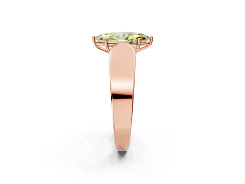 Rose gold Fancy Yellow Marquise Cut Cut Diamond Channel Set Solitaire Ring with Four-Prong Setting_2