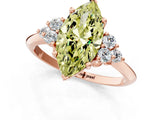 Rose gold Fancy Yellow Marquise Cut Cut Diamond Cluster Ring with Solitaire Band and Four-Prong Setting_14