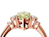 Rose gold Fancy Yellow Marquise Cut Cut Diamond Cluster Ring with Solitaire Band and Four-Prong Setting_17