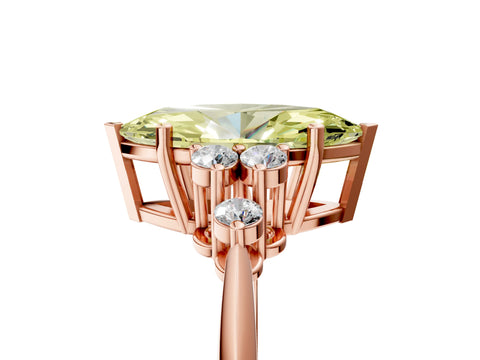 Rose gold Fancy Yellow Marquise Cut Cut Diamond Cluster Ring with Solitaire Band and Four-Prong Setting_17