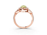 Rose gold Fancy Yellow Marquise Cut Cut Diamond Halo Engagement Ring with Open Split Pavé Band_3