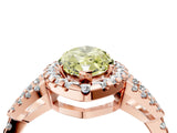 Rose gold Fancy Yellow Marquise Cut Cut Diamond Halo Engagement Ring with Open Split Pavé Band_4