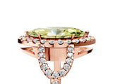 Rose gold Fancy Yellow Marquise Cut Cut Diamond Halo Engagement Ring with Open Split Pavé Band_5