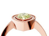 Rose gold Fancy Yellow Marquise Cut-Cut Diamond Halo Engagement Ring with Pave Band and Prong Setting_4