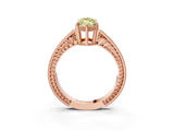 Rose gold Fancy Yellow Marquise Cut Cut Diamond Milgrain Pave Band Four-Prong Setting Ring_6