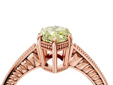 Rose gold Fancy Yellow Marquise Cut Cut Diamond Milgrain Pave Band Four-Prong Setting Ring_7