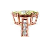 Rose gold Fancy Yellow Marquise Cut Cut Diamond Milgrain Pave Band Four-Prong Setting Ring_8