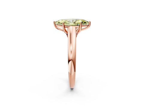 Rose gold Fancy Yellow Marquise Cut Cut Diamond Solitaire Engagement Ring with Tapered Plain Band and Four-Prong Setting_2