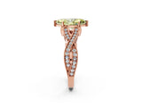 Rose gold Fancy Yellow Marquise Cut Cut Diamond Twisted Band with Milgrain Pave Setting and Four-Prong Setting_2