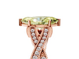 Rose gold Fancy Yellow Marquise Cut Cut Diamond Twisted Band with Milgrain Pave Setting and Four-Prong Setting_5