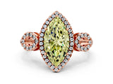 Rose gold Fancy Yellow Marquise Cut Cut Halo Diamond Infinity Band with Four-Prong Setting