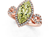 Rose gold Fancy Yellow Marquise Cut Cut Halo Diamond Infinity Band with Four-Prong Setting_1