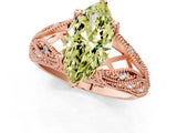 Rose gold Fancy Yellow Marquise Cut Cut Milgrain Pave Diamond Engagement Ring with Four-Prong Setting_4
