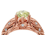 Rose gold Fancy Yellow Marquise Cut Cut Milgrain Pave Diamond Engagement Ring with Four-Prong Setting_7