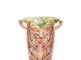 Rose gold Fancy Yellow Marquise Cut Cut Milgrain Pave Diamond Engagement Ring with Four-Prong Setting_8