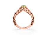 Rose gold Fancy Yellow Marquise Cut Cut Pave Band Milgrain Solitaire Ring_3