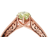 Rose gold Fancy Yellow Marquise Cut Cut Pave Band Milgrain Solitaire Ring_4
