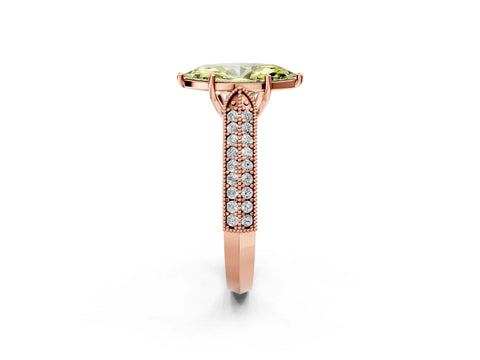 Rose gold Fancy Yellow Marquise Cut Cut Pave Split Shank Engagement Ring with Four-Prong Setting_2