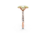 Rose gold Fancy Yellow Marquise Cut Diamond Brilliant Solitaire Ring with Pavé Band and Four-Prong Setting_14