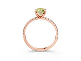 Rose gold Fancy Yellow Marquise Cut Diamond Brilliant Solitaire Ring with Pavé Band and Four-Prong Setting_15