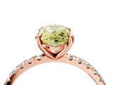 Rose gold Fancy Yellow Marquise Cut Diamond Brilliant Solitaire Ring with Pavé Band and Four-Prong Setting_16