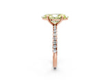 Rose gold Fancy Yellow Marquise Cut Diamond Brilliant Solitaire Ring with Pavé Band and Four-Prong Setting_2