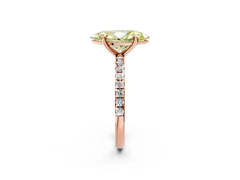 Rose gold Fancy Yellow Marquise Cut Diamond Brilliant Solitaire Ring with Pavé Band and Four-Prong Setting_2