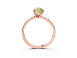 Rose gold Fancy Yellow Marquise Cut Diamond Brilliant Solitaire Ring with Pavé Band and Four-Prong Setting_3