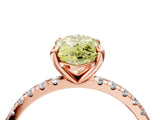 Rose gold Fancy Yellow Marquise Cut Diamond Brilliant Solitaire Ring with Pavé Band and Four-Prong Setting_4