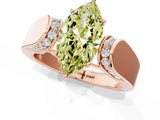 Rose gold Fancy Yellow Marquise Cut Diamond Channel Set Solitaire Ring with Four-Prong Setting_13