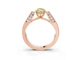 Rose gold Fancy Yellow Marquise Cut Diamond Channel Set Solitaire Ring with Four-Prong Setting_15