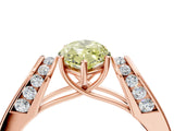 Rose gold Fancy Yellow Marquise Cut Diamond Channel Set Solitaire Ring with Four-Prong Setting_16