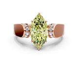 Rose gold Fancy Yellow Marquise Cut Diamond Channel Set Solitaire Ring with Four-Prong Setting_36