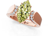 Rose gold Fancy Yellow Marquise Cut Diamond Channel Set Solitaire Ring with Four-Prong Setting_37