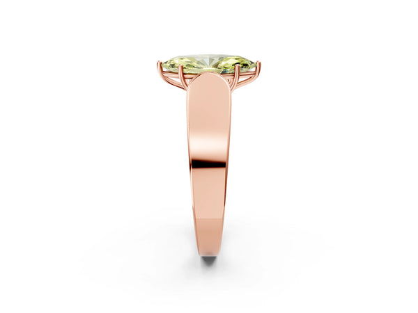 Rose Gold Marquise Channel Set Engagement Ring Setting for Fancy Yellow Center with Wide Band