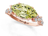 Rose gold Fancy Yellow Marquise Cut Diamond Cluster Pavé Band with Four-Prong Setting_13