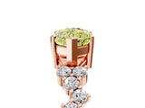 Rose gold Fancy Yellow Marquise Cut Diamond Cluster Pavé Band with Four-Prong Setting_17