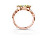 Rose gold Fancy Yellow Marquise Cut Diamond Cluster Pavé Band with Four-Prong Setting_6