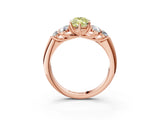 Rose gold Fancy Yellow Marquise  Cut Diamond Cluster Ring with Round Accent Stones and Prong Setting on a Classic Band_37