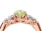Rose gold Fancy Yellow Marquise  Cut Diamond Cluster Ring with Round Accent Stones and Prong Setting on a Classic Band_38