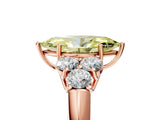 Rose gold Fancy Yellow Marquise  Cut Diamond Cluster Ring with Round Accent Stones and Prong Setting on a Classic Band_39