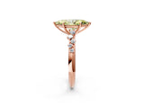Rose gold Fancy Yellow Marquise Cut Diamond Cluster Side Stone Solitaire Ring with Prong Setting_31