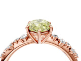 Rose gold Fancy Yellow Marquise Cut Diamond Cluster Side Stone Solitaire Ring with Prong Setting_33