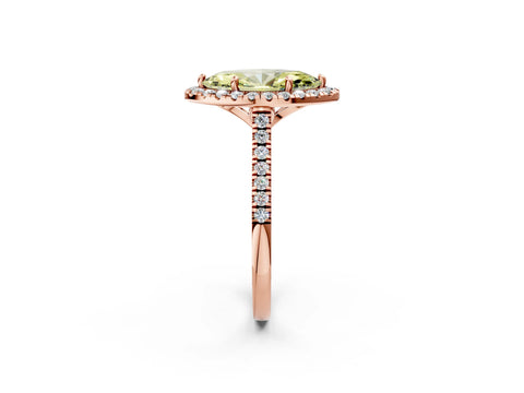 Rose gold Fancy Yellow Marquise Cut Diamond Cushion Halo Ring with Pavé Band_2