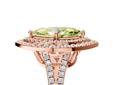 Rose gold Fancy Yellow Marquise Cut Diamond Double Halo Ring with Pavé Band and Prong Setting_26